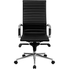 Nicer Interior Ribbed Group Style High Back Desk Chair - Black-Supportive metal arms and a five-star base provide stability and comfort.  