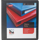 Staples Heavy-Duty View Binder with D-Rings - 1 1/2" - Black-Back-mounted rings allow pages to lie flat