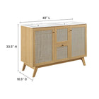 Modway Soma 48" Double Sink Bathroom Vanity - Oak/White-Adjustable Shelves