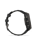 Garmin fēnix 8 - Solar Outdoor Recreation/Adventure Watches - 47 mm - Sapphire, Carbon Gray DLC Titanium with Black/Pebble Gray Silicone Band-For your active lifestyle, a built-in speaker and mic let you make and take phone calls from your wrist when your watch is paired to your smartphone — and you can even use your smartphone’s voice assistant to respond to text messages and more