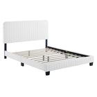 Modway Celine Channel Tufted Performance Velvet King Platform Bed - White-King Platform Bed