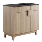 Modway Miles 36" Bathroom Vanity - Black/Oak-Particleboard & Melamine Laminate