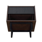 Manhattan Comfort Duane 20.23" Mid-Century Modern Nightstand - Dark Brown/Black-30 Day Limited Manufacturer's Warranty