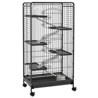PawHut 52" H 6-Tier Small Pet Cage-Ideal for a variety of small animals including bunny, ferret, chinchilla, and other similar sized small pets 