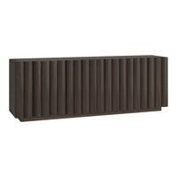 Hudson&Canal Molly Rectangular Fluted TV Stand for TV's up to 75" - Brown Oak-A modern contemporary design accommodates TVs up to 75" for your entertaining space