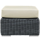 Modway Summon Outdoor Patio Sunbrella Ottoman - Canvas/Antique Beige-Powder Coated Aluminum Frame