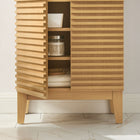 Modway Render Freestanding Bathroom Storage Cabinet - Oak-Slatted Door Fronts