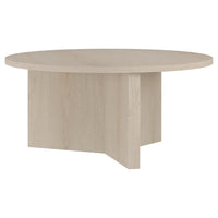 Hudson&Canal Anders 36"W Round Coffee Table - Alder White-A contemporary Scandinavian design for your living room, den, and more