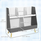 Qaba Toy Storage Organizer with 5 Compartments - Grey-Large openings make storing toys and books effortless 