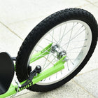 Aosom Youth Street Kick Scooter with 16'' Inflatable Wheel Dual Brakes - Green-Soft wrapped handlebar makes grip more comfortable 