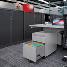 Ceha MDG Series Box-File Mobile Pedestal - Metal Grey -Space-Saving: Compact footprint fits seamlessly under desks or in workspaces.