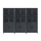 Manhattan Comfort Jodie 31" Mid-Century Modern Bookcase - Charcoal Grey - Set of 3-Mid-Century Modern Bookcase for Home Office, Living Room, and Extra Storage Use. Set of 3