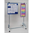 Pacon Adjustable Pocket Chart Stand - Metal Locking Casters - Adjustable to 78"-Metal stand for durability and stability to hold multiple pocket charts and chart tablets
