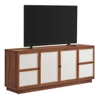 Modway Capri 63" Wood Grain TV Console - Walnut-Cable Management Holes