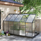 Outsunny Polycarbonate Walk-In Greenhouse Kit - 6' x 10' x 6.6' - Transparent PC panels let you easily view your growing plants inside the greenhouse
 