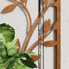 Outsunny Metal Planter Box with 46.5" H Trellis - 16" L x 9" W - Rusty Brown-Powder-coated steel frame ensures outdoor durability 