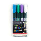 Pentel Wet Erase Chalk Marker for Glass Surfaces - Small Chisel Tip - Assorted Colours (White, Green, Blue, Violet)-Once dry, ink remains intact when exposed to raindrops
