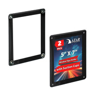 Azar Window-Hanging Vertical/Horizontal Side Loading Plastic Document Holder - Clear - 2 Pack (106692-BLK-2PK)-Sold in Packs of 2