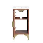 Modway Daylight 18" Bathroom Vanity - White/Walnut-Spacious Storage