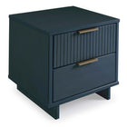 Manhattan Comfort Granville 18.11" Modern 2-Drawer Nightstand 2-Piece Set - Midnight Blue-Perfect for Bedside Storage, Lamps or Display Items