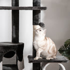 PawHut 94" - 102" Floor-To-Ceiling Huge Cat Tree Tower - White-Space-saving design for any area in your home 