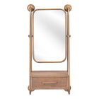 Zuo Peralta Mirror Shelf - Brass/Brown-Dimensions: 11.0" L x 18.9" W x 35.6" H