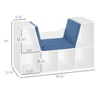HOMCOM 6-Cubby Bookcase with Seat Cushion - Blue-The cushions can be removed as well to have more storage space 