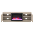 Hudson&Canal Presque TV Stand with 26" Crystal Fireplace for TV's up to 75" - Alder White-The top has a weight capacity of 75lbs, lower shelves can hold 25lbs each