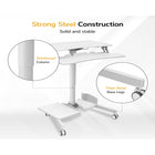 Mount-It! Mobile Sit-Stand Computer Workstation - White-Keyboard Tray Size: 28" x 10.2"