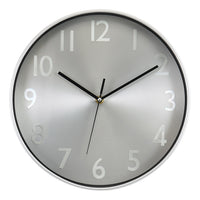 Monarch Specialties 9111 12" Round Wall Clock - Silver Face/Silver Frame-Amp up your home decor with this stunning 12" round wall clock featuring a sophisticated metallic silver face and matching silver frame, perfect for modern interiors