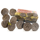 Yellow Door Let's Investigate Farmyard Footprints Stone 8-Piece Set-Each double-sided stone has the raised footprint of an animal on one side and an image of the animal indented into the other side