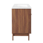 Modway Render 36" Bathroom Vanity - Walnut/White-Full-Extension Drawers
