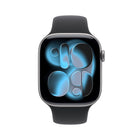Apple Watch Series 11 - 46 mm - GPS - Space Grey Aluminium Case with Black Sport Band - S/M-Take an ECG anytime. Get notifications for a high and low heart rate, an irregular rhythm and possible sleep apnea. View overnight health metrics with the Vitals app6 and take readings of your blood oxygen