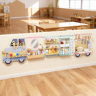 Qaba Truck Activity Wall Busy Board with 5 Activities - Multicoloured-Innovative wall-mounted design saves floor space and keeps play areas tidy 