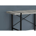 Monarch Specialties 7661 48" Computer Desk - Grey Concrete-Look/Black Metal-X-shaped metal bar on the back of the desk provides support and adds a decorative touch