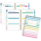 AT-A-GLANCE 2027 Emily Ley Simplified Small Weekly/ Monthly Planner - 8-1/2" x 6" - Happy Stripe - Bilingual-Also includes holidays, 1 notes page, 2 reference calendars and 2 future planning pages