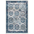 Modway Entourage Odile Distressed Floral Moroccan Trellis Area Rug - 8 ft W x 10 ft L - Ivory/Blue-Distressed Vintage Floral Moroccan Trellis Area Rug