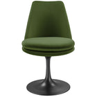 Modway Lippa Swivel Dining Performance Velvet Side Chair - Black Moss Green-8