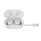 JLab JBuds Air-True Wireless Earbuds and Charging Case - White-Play, Pause, Change tracks, Adjust volume, Answer & end calls with built-in buttons and microphone. Access Siri, Google Assistant and other voice assistance.