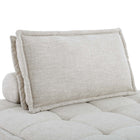 Modway Saunter Tufted Fabric Armless Chair - Beige-L-Shaped Rubberwood Legs