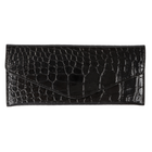 Gry Mattr Vegan Leather Wallet - Black Croc-Envelope-style closure with secure snap button