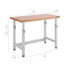 Seville Classics UltraHD Height Adjustable Workbench - 48" W x 24" D x 28.5" - 42" H - Granite -Inner Dimensions: 37.875" W x 22.75" D