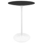 Modway Lippa 28" Round Faux Marble Bar Table - White Black-Modern Bar Table