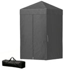 Outsunny 4 ft W x 4 ft L Compact Pop Up Canopy Tent - UPF50+ Portable Privacy Canopy - Dark Grey-Designed as a temporary changing room, shower tent, or portable toilet shelter