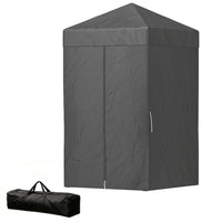 Outsunny 4 ft W x 4 ft L Compact Pop Up Canopy Tent - UPF50+ Portable Privacy Canopy - Dark Grey-Designed as a temporary changing room, shower tent, or portable toilet shelter