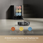 Mova Mobius 60 Robot Vacuum - Black-Dynamic Suction Retention System: When it detects the carpet, a pressure-retention baffle lowers automatically to form a semi-sealed space. With its powerful motor, this increases the suction power inside, making it easy to lift deep-seated dust and hair.