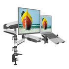 ShoppingAll Dual Monitor and Laptop Gas Spring Arm for 15-32" Monitors and 10-17" Laptops - White-Supports one 15-32" monitor and one 12-17" laptop, or two 15-32" monitors.