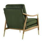 Modway Langford Performance Velvet Accent Armchair - Moss Green Walnut-Non-Marking Floor Glides