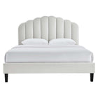 Modway Daisy Performance Velvet Queen Platform Bed - Light Grey-Performance Velvet Upholstery