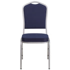 Flash Furniture HERCULES Series Crown Back Stacking Banquet Chairs in Navy Fabric with Silver Frame - 4 Pack-Set of 4 Multipurpose Banquet Chairs